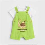 Eid LoadingÉ - Ramadan Themed Customized Dungaree Set For Kids With Name - GREEN - 0 - 5 Months Old (Chest 18")