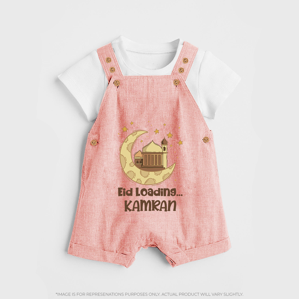 Eid Loading… Personalised Kids Dungaree with Name - PEACH - 0 - 5 Months Old (Chest 18")