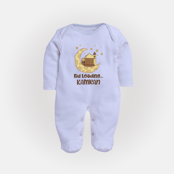 Eid Loading… Personalised Kids Fullbody Suit with Name - BABY BLUE - New Born (Chest 7.5")