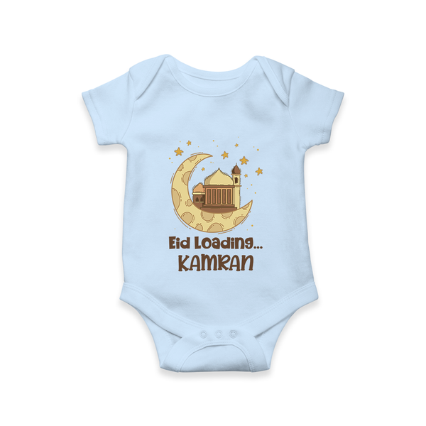 Eid Loading… Personalised Kids Romper with Name - BABY BLUE - New Born (Chest 14")