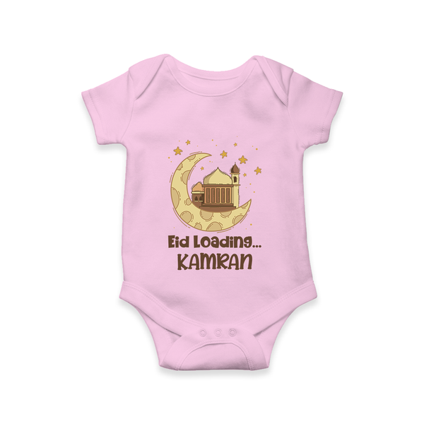 Eid Loading… Personalised Kids Romper with Name - BABY PINK - New Born (Chest 14")