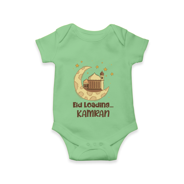 Eid Loading… Personalised Kids Romper with Name - GREEN - New Born (Chest 14")