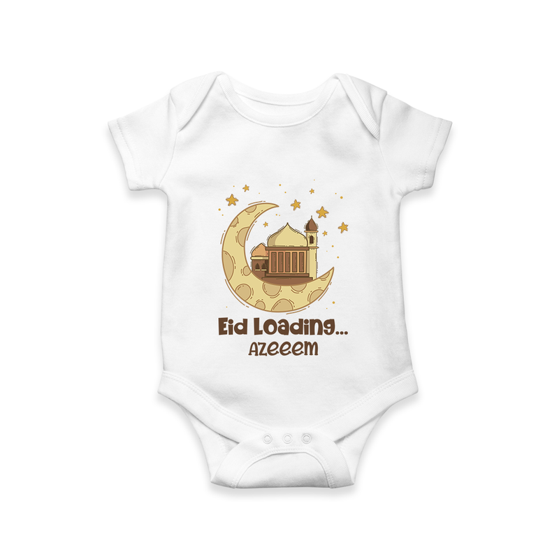 Eid LoadingÉ - Ramadan Themed Customized Romper For Babies With Name - WHITE - 0 - 3 Months Old (Chest 16")