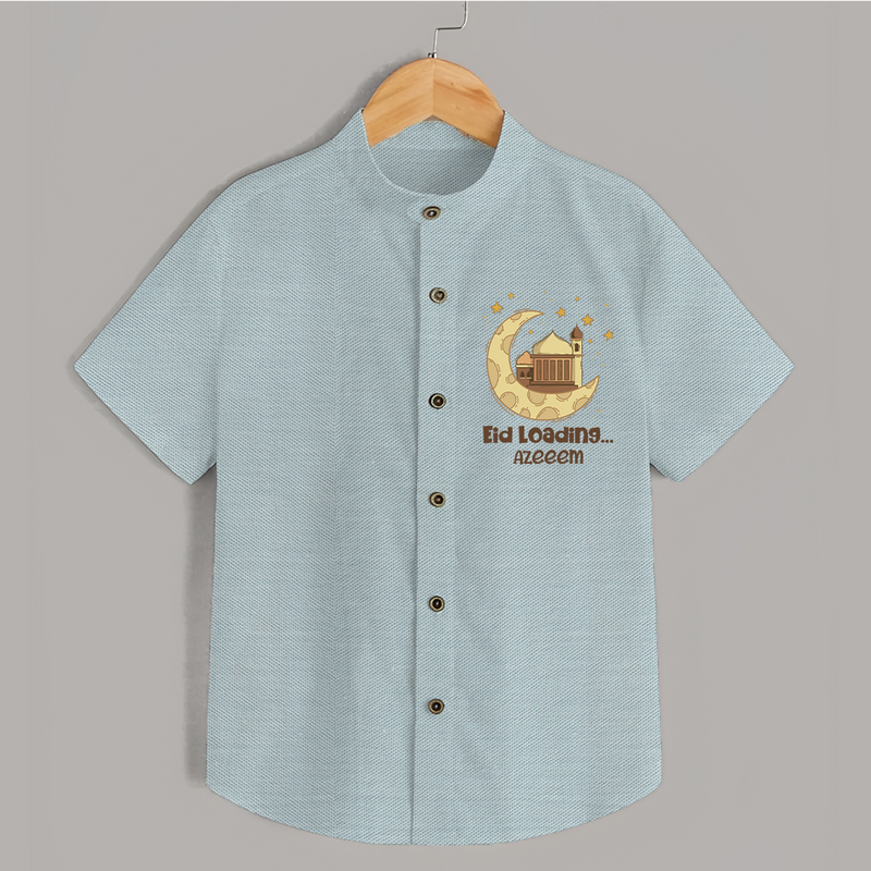 Eid LoadingÉ - Ramadan Themed Customized Shirt For Kids With Name - ARCTIC BLUE - 0 - 6 Months Old (Chest 23")