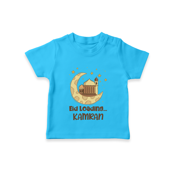Eid Loading… Personalised Kids T-Shirt with Name - SKY BLUE - 0-5 Months Old (Chest 17")