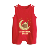 Eid LoadingÉ - Ramadan Themed Customized Romper Suit For Babies With Name - RED - 0 - 5 Months Old (Chest 18")