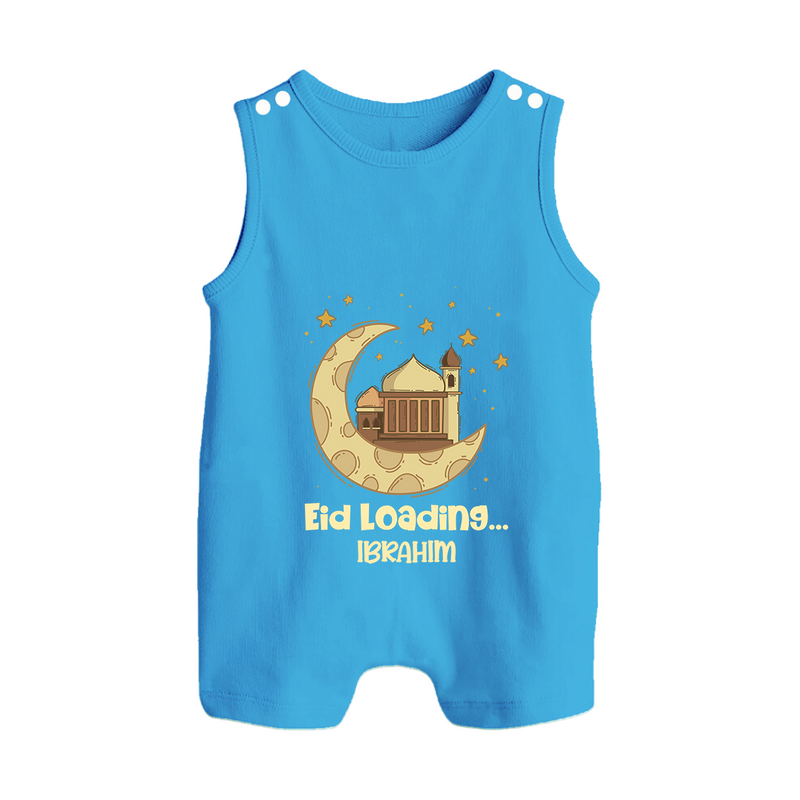 Eid LoadingÉ - Ramadan Themed Customized Romper Suit For Babies With Name - ROYAL BLUE - 0 - 5 Months Old (Chest 18")