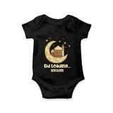 Eid LoadingÉ - Ramadan Themed Customized Romper For Babies With Name - BLACK - 0 - 3 Months Old (Chest 16")