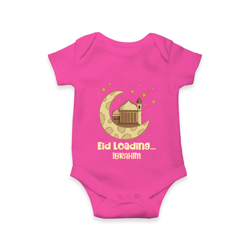 Eid LoadingÉ - Ramadan Themed Customized Romper For Babies With Name - HOT PINK - 0 - 3 Months Old (Chest 16")