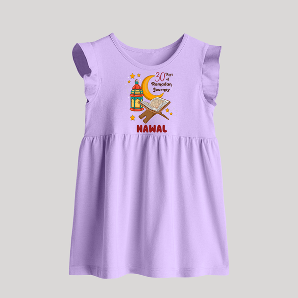 30 Days of Ramadan Journey Personalised Kids Baby Frock - LILAC - 0 - 3 Months Old (Chest 17")