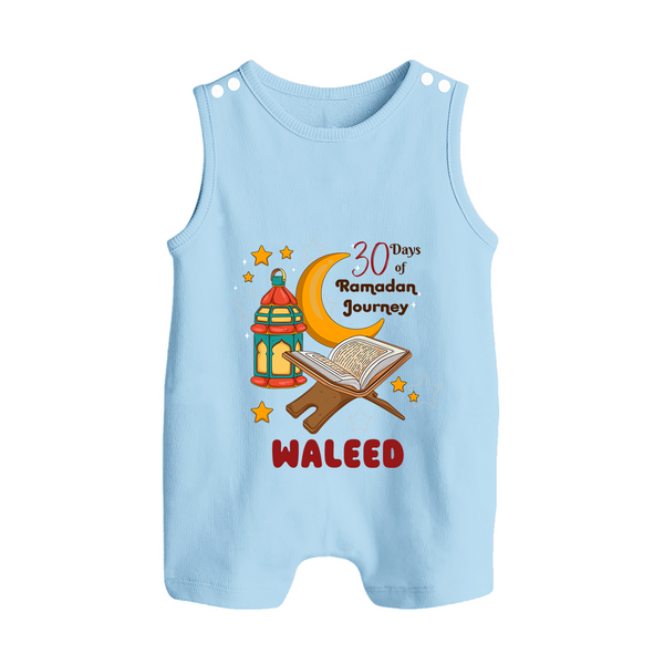 30 Days of Ramadan Journey Personalised Kids Romper Suit - BABY BLUE - 0 - 5 Months Old (Chest 18")
