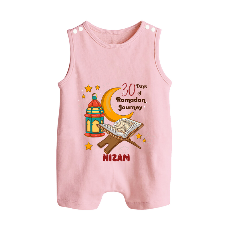 30 Days Of Ramadan Journey - Ramadan Themed Customized Romper Suit For Babies With Name - BABY PINK - 0 - 5 Months Old (Chest 18")