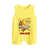 30 Days of Ramadan Journey Personalised Kids Romper Suit - PASTEL YELLOW - 0 - 5 Months Old (Chest 18")