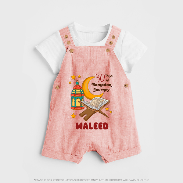 30 Days of Ramadan Journey Personalised Kids Dungaree - PEACH - 0 - 5 Months Old (Chest 18")