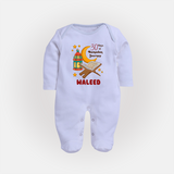 30 Days of Ramadan Journey Personalised Kids Fullbody Suit - BABY BLUE - New Born (Chest 7.5")
