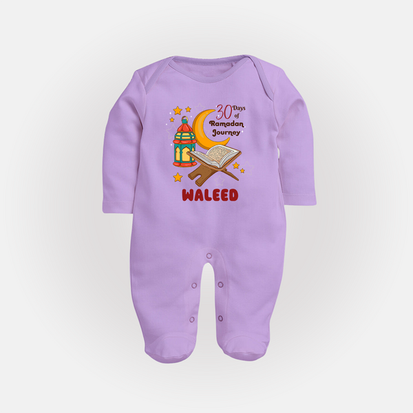 30 Days of Ramadan Journey Personalised Kids Fullbody Suit - LILAC - New Born (Chest 7.5")