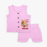30 Days of Ramadan Journey Personalised Kids Jabla Set - BABY PINK - 0 - 3 Months Old (Chest 9.8")