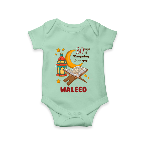 30 Days of Ramadan Journey Personalised Kids Romper - MINT GREEN - New Born (Chest 14")