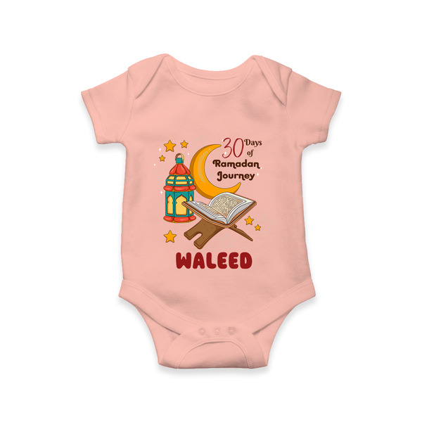 30 Days of Ramadan Journey Personalised Kids Romper - PEACH - New Born (Chest 14")