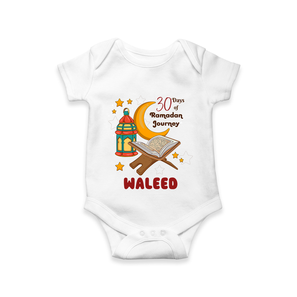 30 Days of Ramadan Journey Personalised Kids Romper - WHITE - New Born (Chest 14")