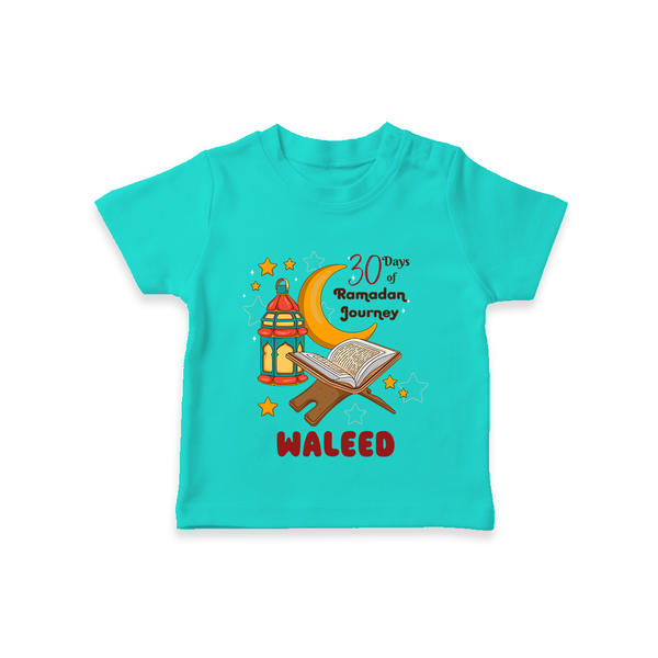 30 Days of Ramadan Journey Personalised Kids T-Shirt - TEAL - 0-5 Months Old (Chest 17")