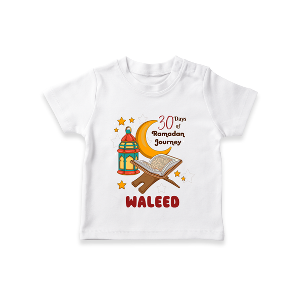 30 Days of Ramadan Journey Personalised Kids T-Shirt - WHITE - 0-5 Months Old (Chest 17")