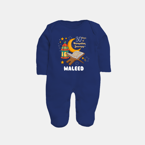 30 Days of Ramadan Journey Personalised Kids Fullbody Suit - NAVY BLUE - New Born (Chest 7.5")