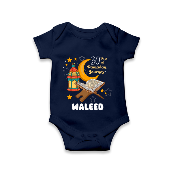 30 Days of Ramadan Journey Personalised Kids Romper - NAVY BLUE - New Born (Chest 14")