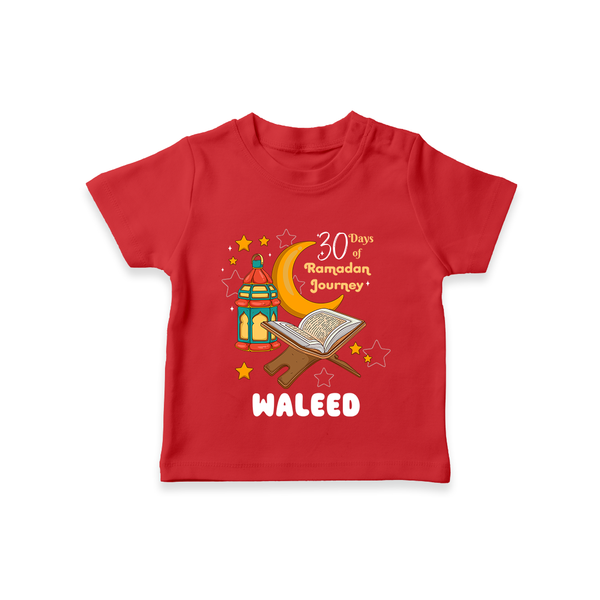30 Days of Ramadan Journey Personalised Kids T-Shirt - RED - 0-5 Months Old (Chest 17")