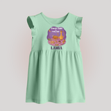 Ramadan Nights & Family Lights Personalised Kids Baby Frock - MINT GREEN - 0 - 3 Months Old (Chest 17")