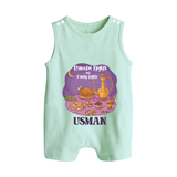 Ramadan Nights & Family Lights Personalised Kids Romper Suit - MINT GREEN - 0 - 5 Months Old (Chest 18")