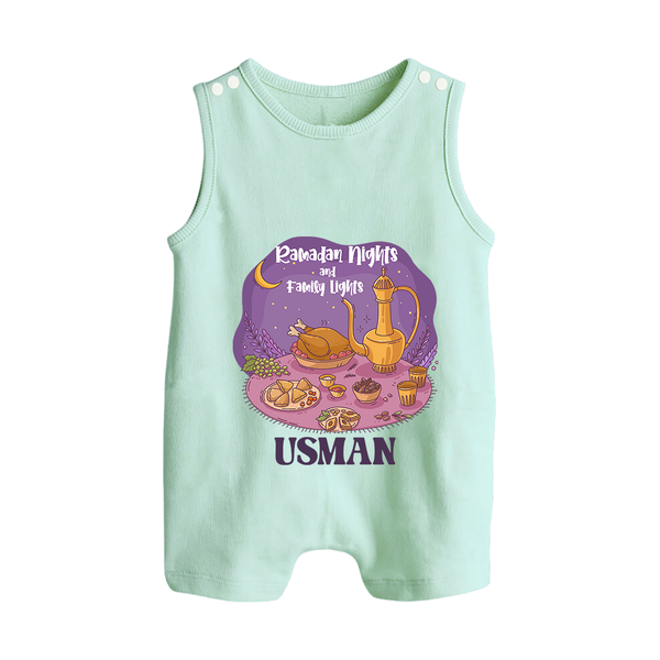 Ramadan Nights & Family Lights Personalised Kids Romper Suit - MINT GREEN - 0 - 5 Months Old (Chest 18")
