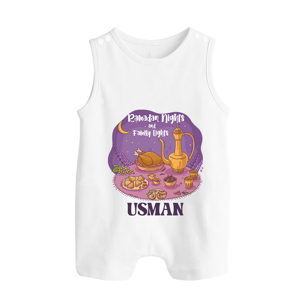 Ramadan Nights & Family Lights Personalised Kids Romper Suit - WHITE - 0 - 5 Months Old (Chest 18")