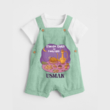 Ramadan Nights & Family Lights Personalised Kids Dungaree - MINT GREEN - 0 - 5 Months Old (Chest 18")