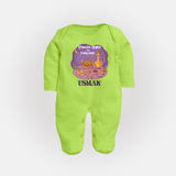 Ramadan Nights & Family Lights Personalised Kids Fullbody Suit - LIME GREEN - New Born (Chest 7.5")