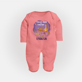 Ramadan Nights & Family Lights Personalised Kids Fullbody Suit - PEACH - New Born (Chest 7.5")