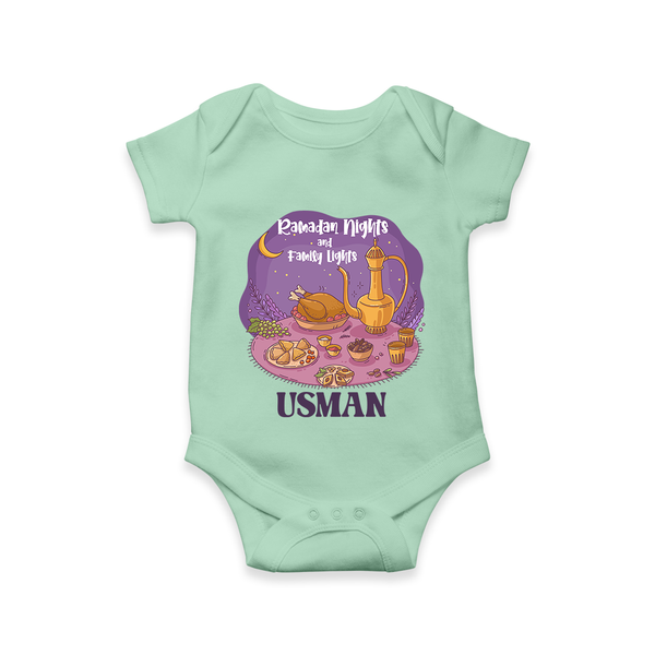 Ramadan Nights & Family Lights Personalised Kids Romper - MINT GREEN - New Born (Chest 14")