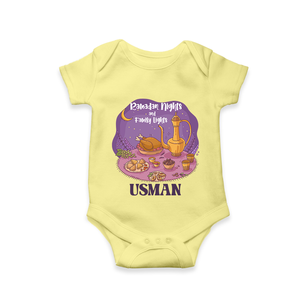 Ramadan Nights & Family Lights Personalised Kids Romper - PASTEL YELLOW - New Born (Chest 14")