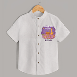 Ramadan Nights And Family Lights - Ramadan Themed Customized Shirt For Kids With Name - WHITE - 0 - 6 Months Old (Chest 23")