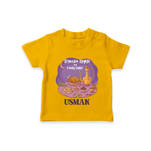 Ramadan Nights & Family Lights Personalised Kids T-Shirt - CHROME YELLOW - 0-5 Months Old (Chest 17")