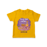 Ramadan Nights And Family Lights - Ramadan Themed Customized T-Shirt For Kids With Name - CHROME YELLOW - 0-5 Months Old (Chest 17")