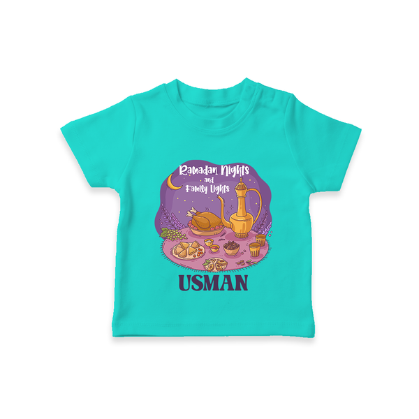 Ramadan Nights & Family Lights Personalised Kids T-Shirt - TEAL - 0-5 Months Old (Chest 17")