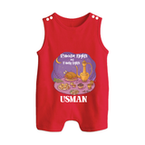 Ramadan Nights & Family Lights Personalised Kids Romper Suit - RED - 0 - 5 Months Old (Chest 18")