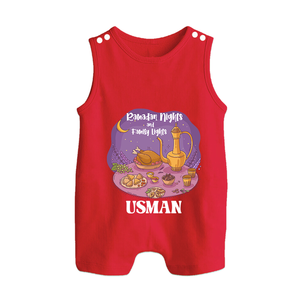 Ramadan Nights & Family Lights Personalised Kids Romper Suit - RED - 0 - 5 Months Old (Chest 18")
