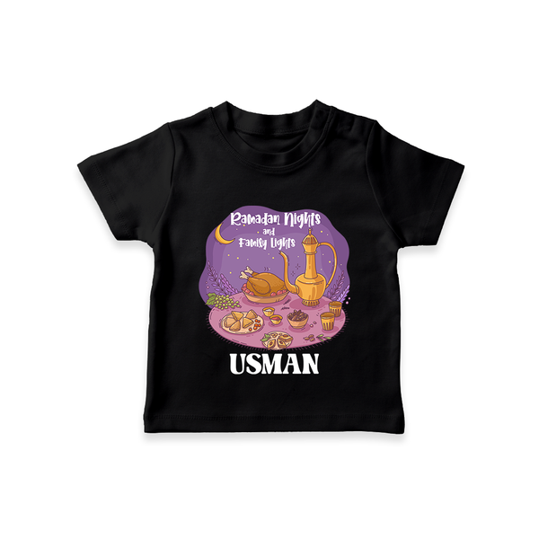 Ramadan Nights & Family Lights Personalised Kids T-Shirt - BLACK - 0-5 Months Old (Chest 17")