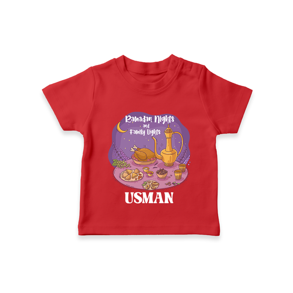 Ramadan Nights & Family Lights Personalised Kids T-Shirt - RED - 0-5 Months Old (Chest 17")