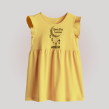 Sweet Iftar Countdown Personalised Kids Baby Frock - PASTEL YELLOW - 0 - 3 Months Old (Chest 17")