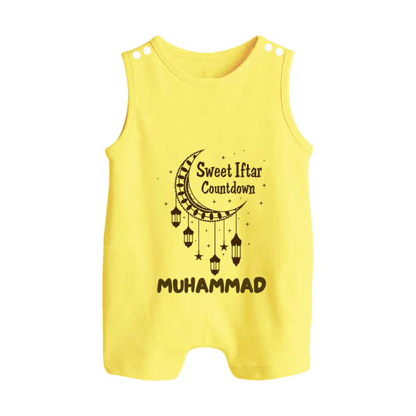 Sweet Iftar Countdown Personalised Kids Romper Suit - PASTEL YELLOW - 0 - 5 Months Old (Chest 18")