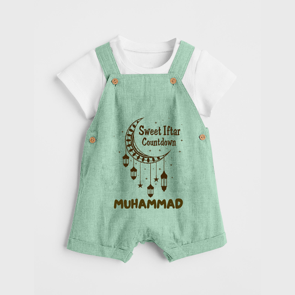 Sweet Iftar Countdown Personalised Kids Dungaree - MINT GREEN - 0 - 5 Months Old (Chest 18")