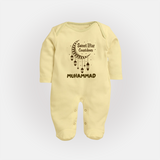 Sweet Iftar Countdown Personalised Kids Fullbody Suit - PASTEL YELLOW - New Born (Chest 7.5")